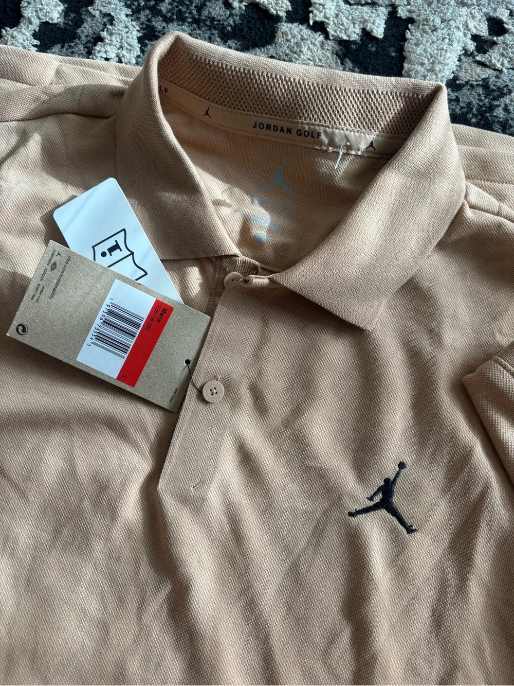 Jordan Men’s Brown Tan Polo with Jumpman Embroidery